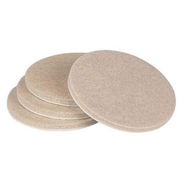Manufacturer Varies Felt Pads, Self-Stick, Round, 3", PK4 10J993