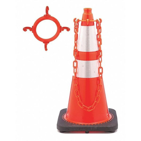 Mr. Chain Cone Chain Connector for Plastic Chain Barrier, Orange, 6 39/50 in Length, Gloss 97413-6