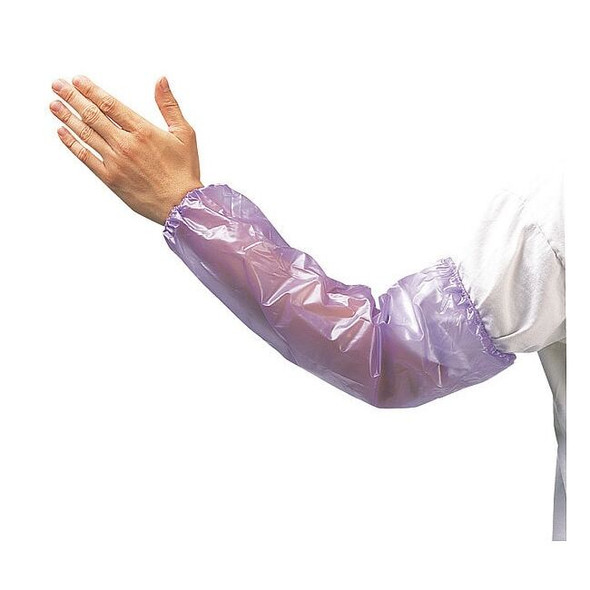 Chemical Resistant Sleeves, 18 in Length, 8 mil Thick, Welded Seam, Blue, 12 PK