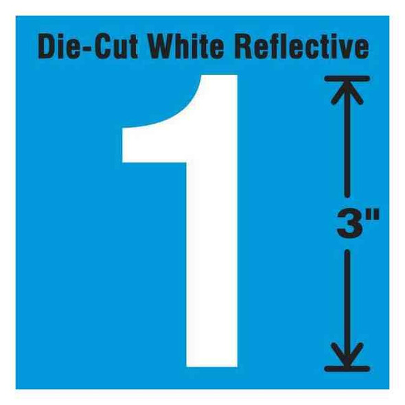 Stranco Number Label, Vinyl, 3 in H, 1-3/4 in W, PK5 DWR-3-1-5