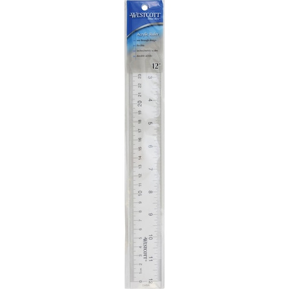 Westcott Ruler,12 Inch,Clear Acrylic 10562 Westcott Ruler,12 Inch,Clear Acrylic 10562