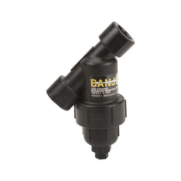 Banjo Y Strainer, 1/2" Pipe, FNPT x FNPT, Polypropylene, 150 psi LS050-20