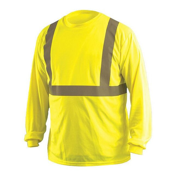 Unisex Long Sleeve T-Shirt, Polyester, Pullover, Yellow, 3XL