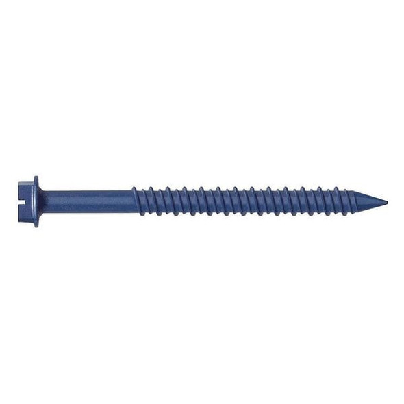 Conset Concrete Screw, 1/4" Dia., Hex, 2 3/4 in L, Steel Blue Ruspert, 25 PK