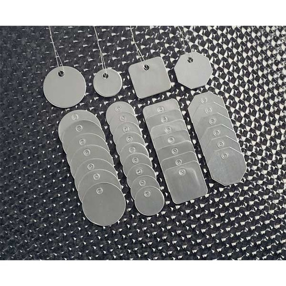 See All Industries Blank Tag, Aluminum Laminated, 1 1/2 in H x 1 1/2 in W, Silver TAG-1.5