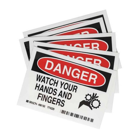 Brady Equipment Label,3-1/2 In. H,5 In. W,PK5 86150