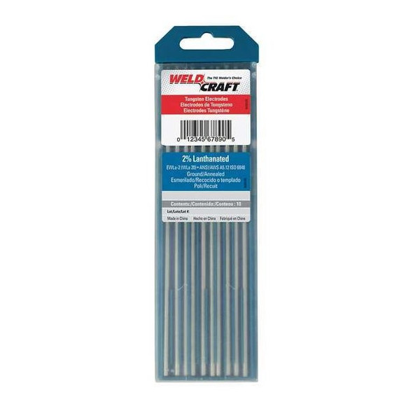 Tungsten Electrode 0.040" Dia., AWS A5.12 / ISO6848, PK10