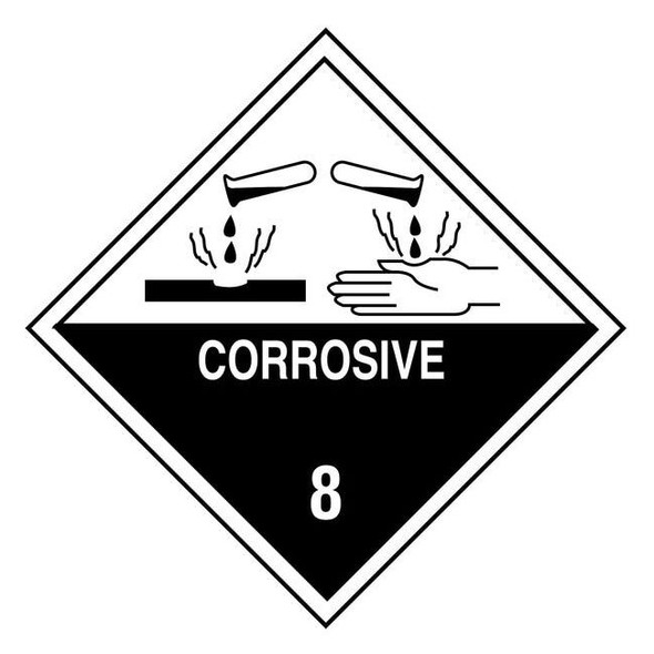 4" x 4" Adhesive Back Shipping Labels, Corrosive, 50/Pack Pack of 2