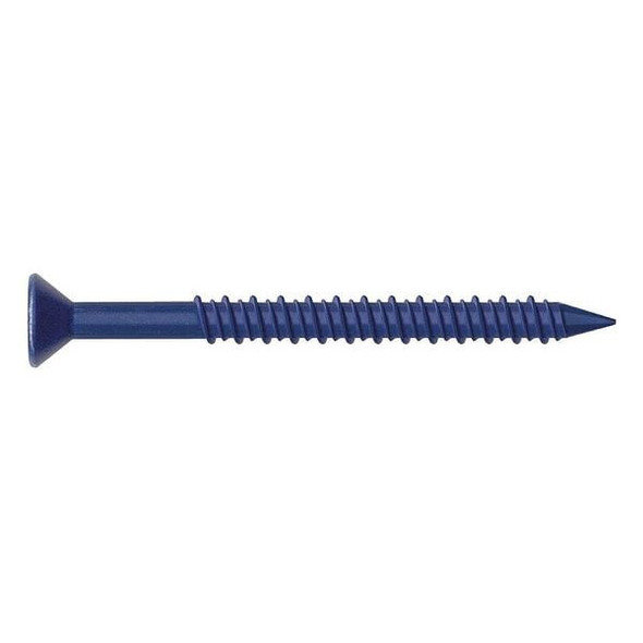 Conset Concrete Screw, 3/16" Dia., Flat, 2 1/4 in L, Steel Blue Ruspert, 25 PK