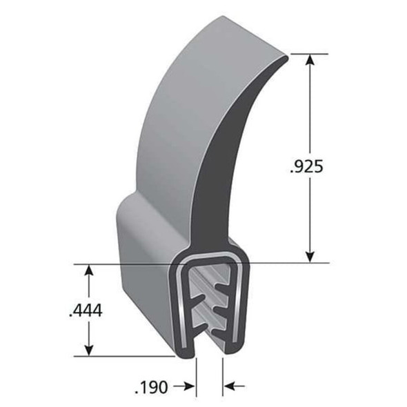 Trim-Lok Black Vinyl Seal 100 ft L, 1 3-8 in H DD1201-100