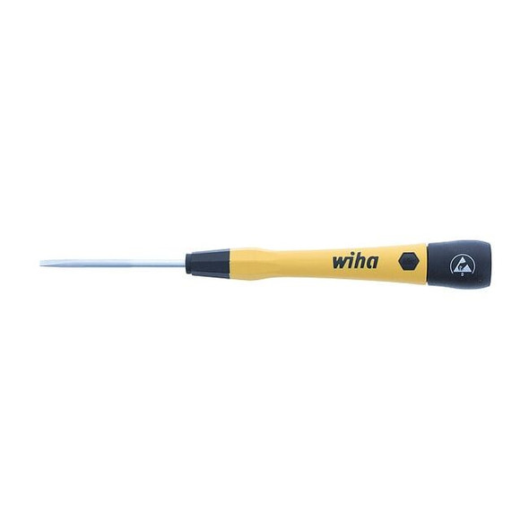 Wiha ESDPrecisionScrDrv,Slt,3.0mm,Blc,Round 27278
