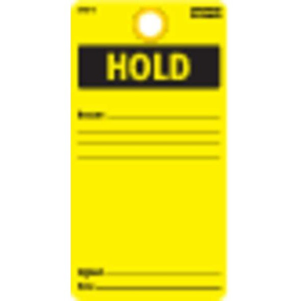 Tag, Inspection, Cardstock, 5 3/4 in H x 3 in W, Yellow, Rectangle, 25 PK