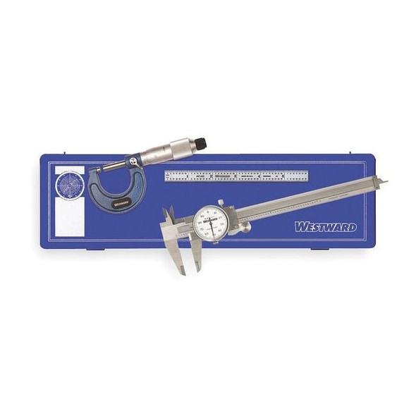 Westward Measuring Tool Kit,3 Pc,Hardened Case 4KU85