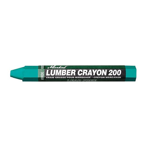 Markal Marking Crayon, Green, Clay, PK12 80356G