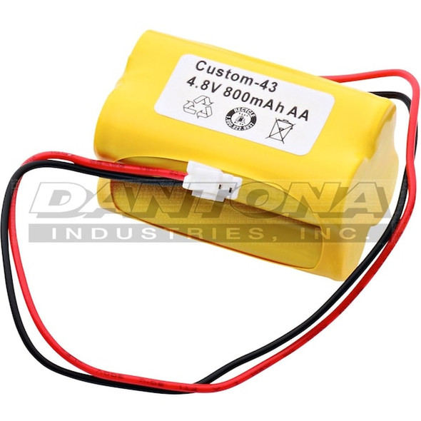 Dantona Battery,4.8V,Nickel Cadmium Dantona CUSTOM-43