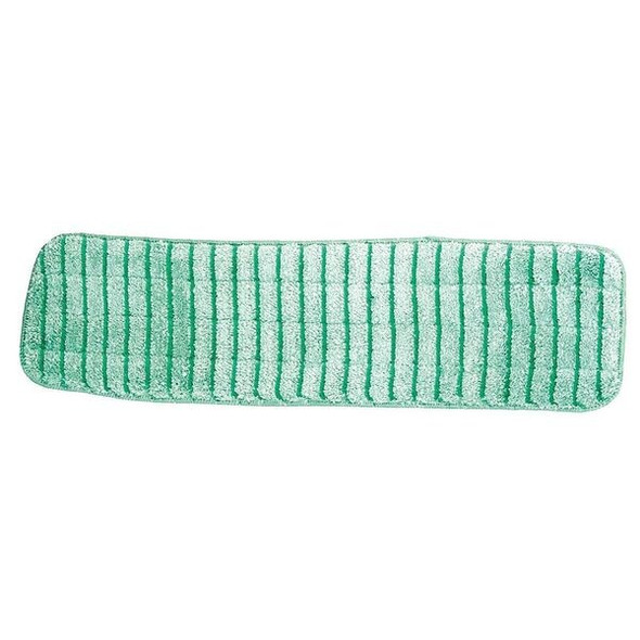 Flat Mop Pad, Hook-and-Loop Connection, Green, Microfiber, PK12, LWGS18