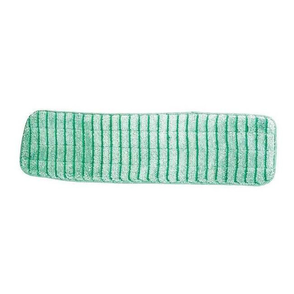 Flat Mop Pad, Hook-and-Loop Connection, Green, Microfiber, PK12, LWGS18