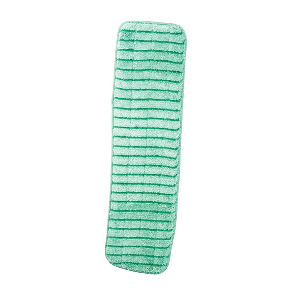 Flat Mop Pad, Hook-and-Loop Connection, Green, Microfiber, PK12, LWGS18
