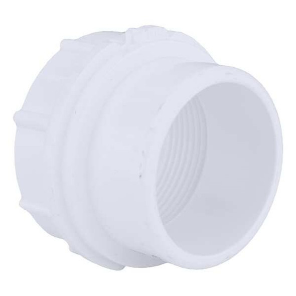 PVC Cleanout Adapter, FNPT x Spigot, 1-1/2 in Pipe Size
