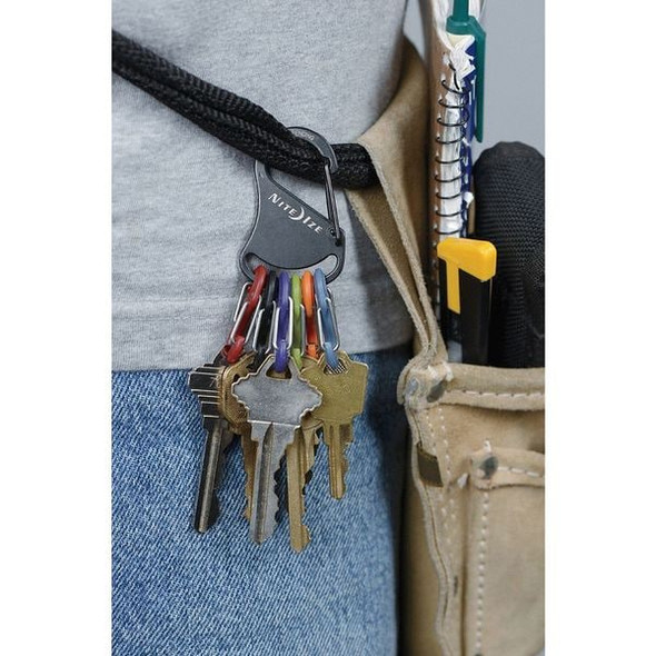 Nite Ize Key Rack, Black, Stainless Steel Carabiner, S-Biner KRK2-01-R6