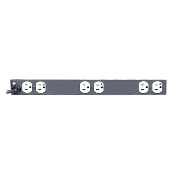 Power Strip, Hospital Grade, Rack Mounted, 5-15R-HG, 5-15P-HG, 15 ft., Black  RS-1215-HG