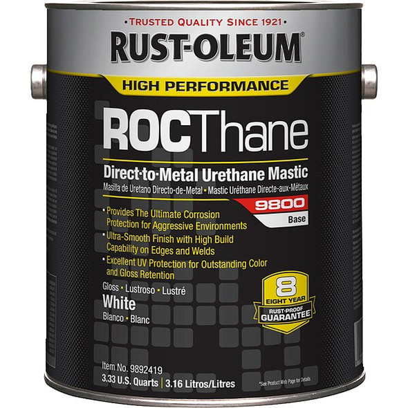 Rust-Oleum 9800 Urethane Mastic,White,1 gal. 9892419