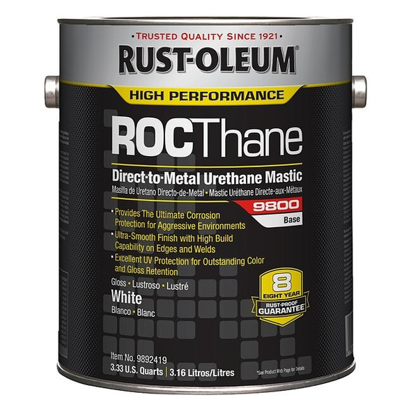 Rust-Oleum 9800 Urethane Mastic,White,1 gal. 9892419