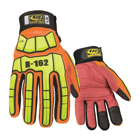 Ringers Gloves Impact Resistant Gloves,Orange,3XL,PR 162