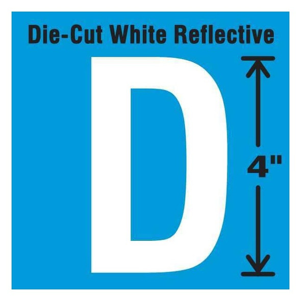 Stranco LetterLabel,Vinyl,4 in H,2-1/2 in W,PK5 DWR-4-D-5