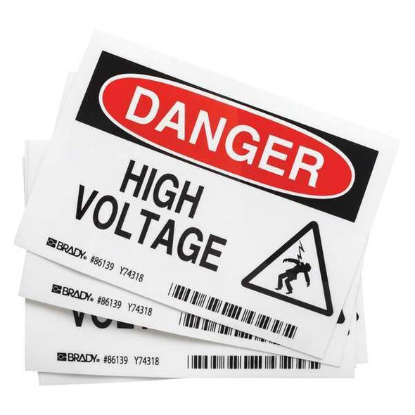 Brady Equipment Label,5 In. W,PK5, 86139 86139