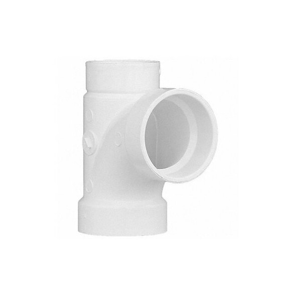 PVC Sanitary Tee, Hub, 2 in x 1 1/2 in x 2 in Pipe Size