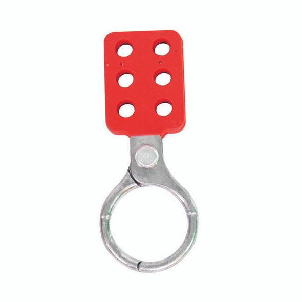 TruForce™ Safety Lockout Hasp, Vinyl-Coated Aluminum w/ 1 1/2" Jaws, 1/Each