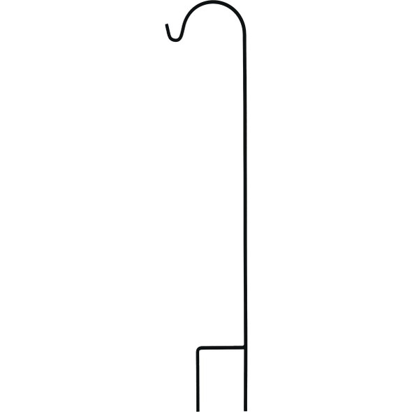 UrbanGarden 65 In. Matte Black Square Steel Shepherd Hook UGSQSSMB