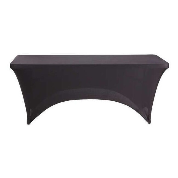 Iceberg Igear Stretch Fabric Table Cover, 30 in W x 72 in L, Black 16521