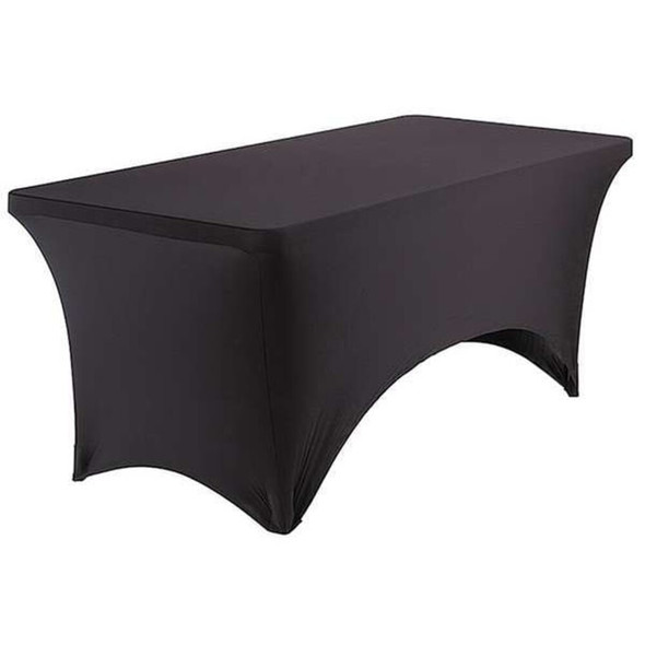 Iceberg Igear Stretch Fabric Table Cover, 30 in W x 72 in L, Black 16521