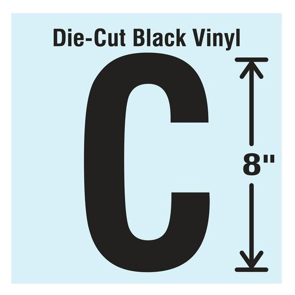 Stranco Letter Label, Vinyl, 8 in H, 4-3/4 in W DBV-SINGLE-8-C