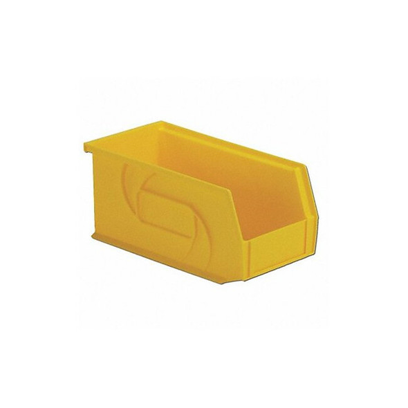 Hang & Stack Storage Bin, Plastic, Yellow, 5 in H, 5 1/2 in W, 10 7/8 in L