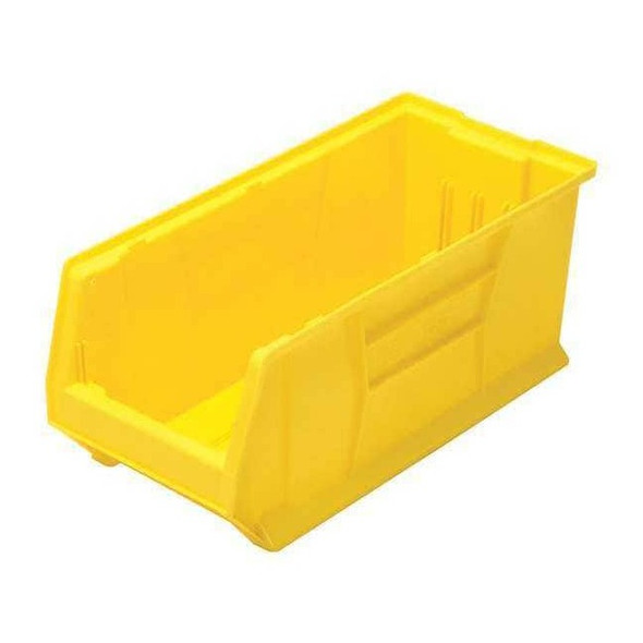 Storage Bin, Polypropylene/Polyethylene, Yellow, 10 in H, 11 in W, 23 7/8 in L