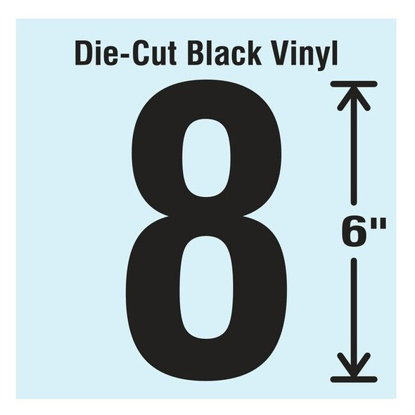 Stranco Number Label, Vinyl, 6 in H, 3-1/4 in W DBV-SINGLE-6-8