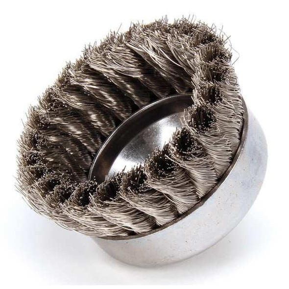 Weiler Knot Wire Cup Wire Brush, Threaded Arbor, 4" 93442