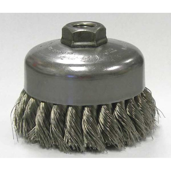 Weiler Knot Wire Cup Wire Brush, Threaded Arbor, 4" 93442