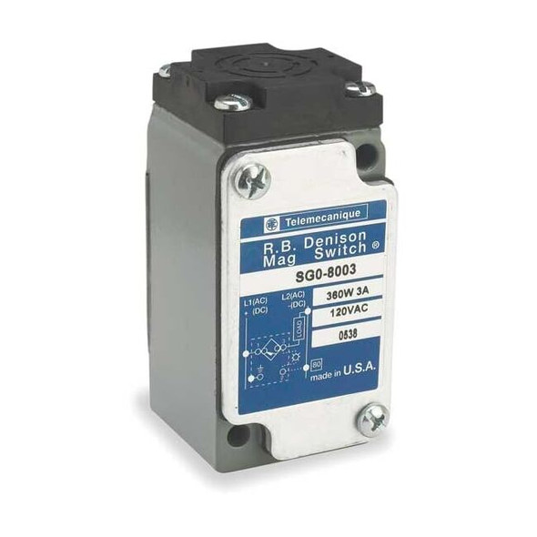 Magnetic, Rectangular Proximity Sensor, Plastic, 1/2 in NPT,  Wires, Unshielded