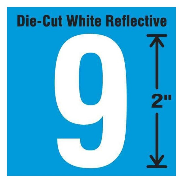Stranco NumberLabel,Vinyl,2inH,1-1/4inW,PK5 DWR-2-9-5