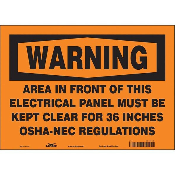 Condor Safety Sign,10 inx14 in,Vinyl 475N92 Condor Safety Sign,10 inx14 in,Vinyl 475N92