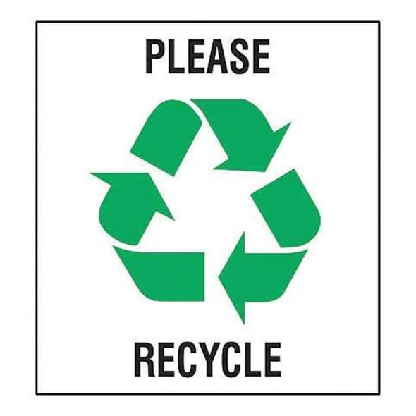 Brady Recycle Label,10 in x 10 in,Vinyl,PK5 20642LFLS