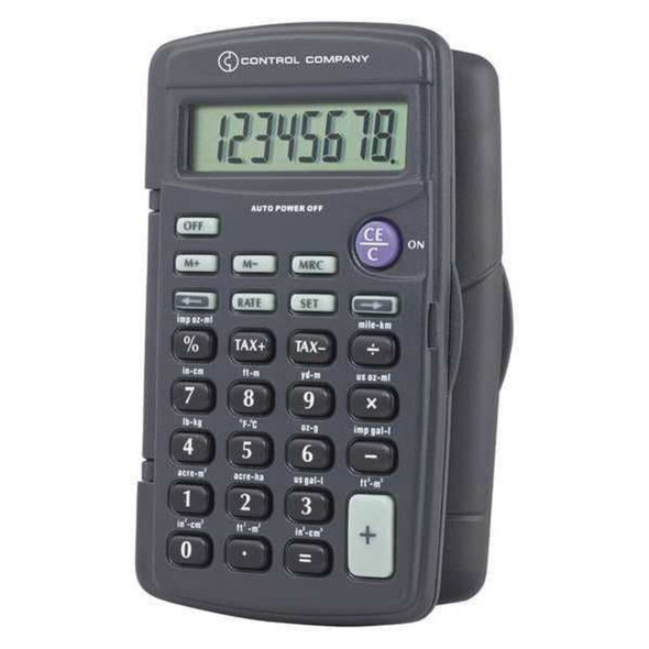Control Co Portable Calculator,4 3-4" W,4 1-2" H 6031