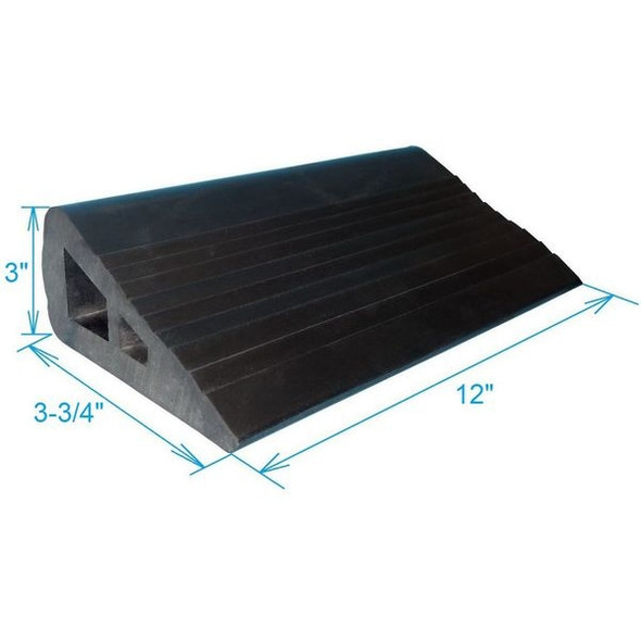 Manufacturer Varies Wheel Chock,12 In W x 3 1/4 In H,Black 1GUK6