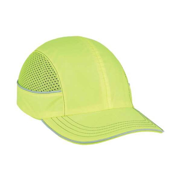 Bump Cap, Long Brim Baseball, ABS, Hook-and-Loop Suspension, Hi-Visibility Lime