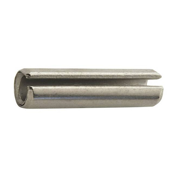 Slotted Spring Pin, 3/16 in Outside Dia, 1-1/4 in L, Stainless Steel, 50 PK