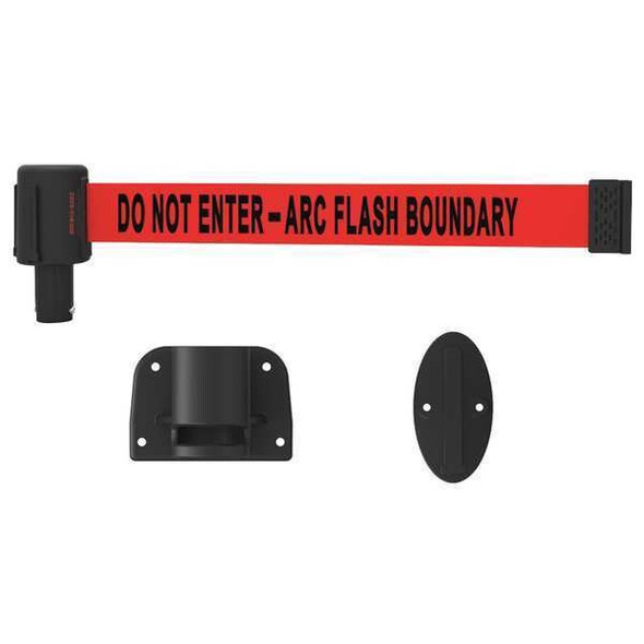 Banner Stakes Retractable Belt Barrier,Red,15 Ft. L PL4116
